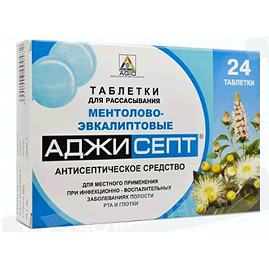 Аджисепт гаа эвкалипт 1.2мг/0.6мг №24 Тимус